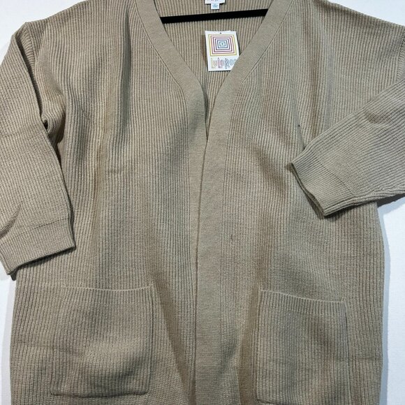 BRAND NEW - Lularoe XL Essential Cardigan Sweater w/ Tags - Tan - Picture 1 of 3